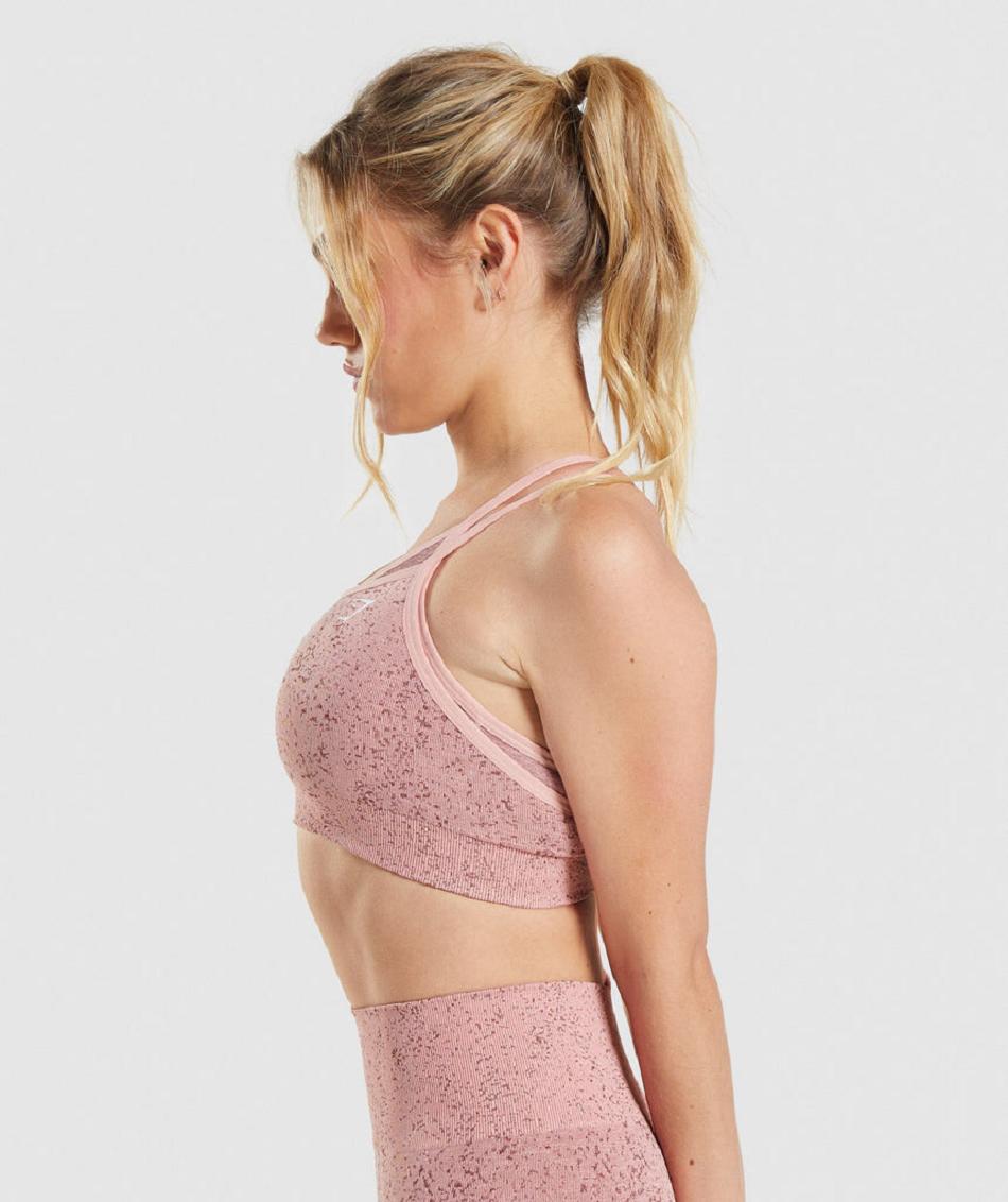 Gymshark Adapt Fleck Seamless Ženske Sportski Grudnjak Roze | HR 3388CTV